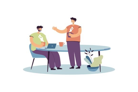 Download Employees Brainstorming During Coffee Br - Brainstorming Collection