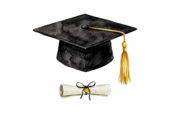 Download Graduation Cap with Gold Tassel Clipart - Gold Collection