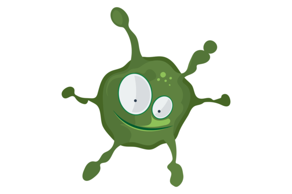 Download Green Microbe. Cartoon Disease Infection - Infection Collection